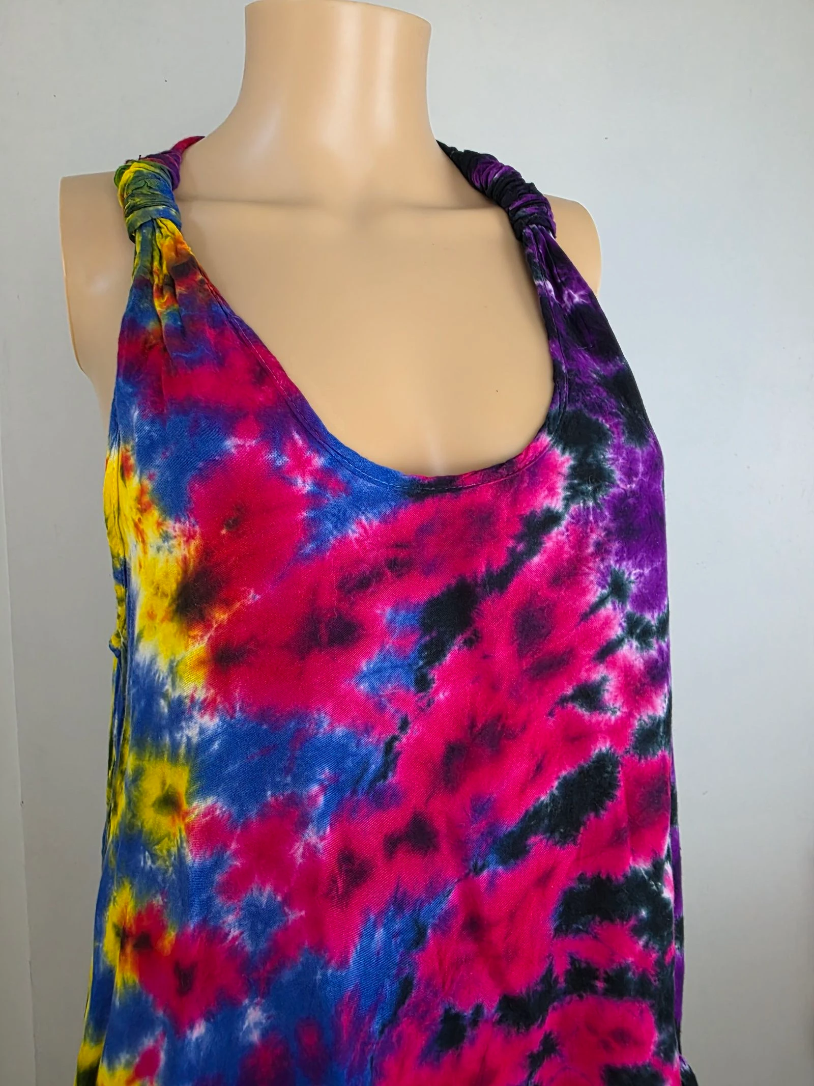 Boho fairy vintage Y2K tie-dye asymmetrical dress one size – photo 14